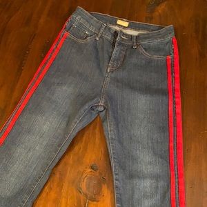 MOTHER THE INSIDER CROP STEP FEAY SIDE STRIPE JEAN❤️